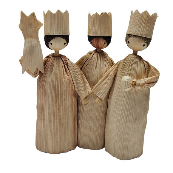 Czech Folk Art Handmade Corn Husk Doll Nativity Jesus Manger Mary Joseph Sheep - Picture 4 of 8